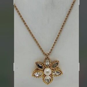 Vintage Christian Dior Crystal and faux pearl necklace